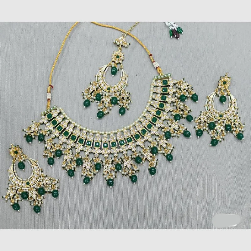 diamond necklaces for women -Rani Sati Jewels Gold Plated Crystal and Beads Necklace Set