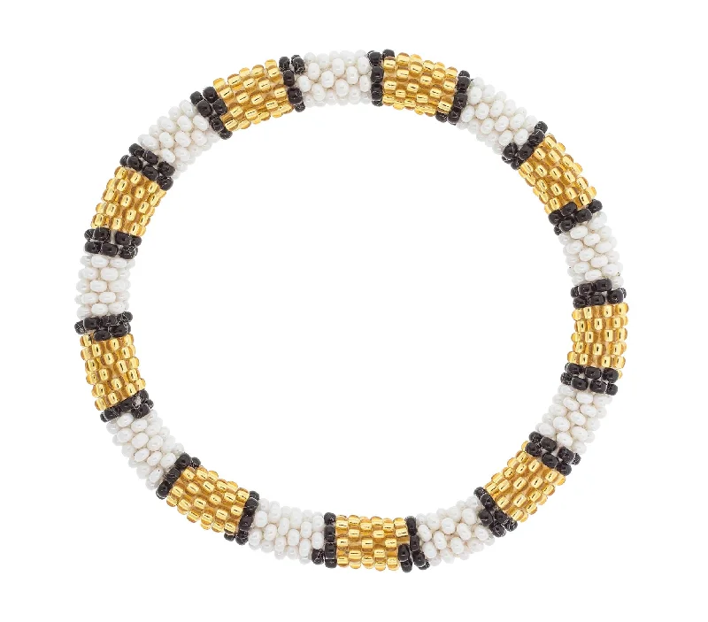 elegant diamond bracelets for women -Game Day Roll-On® Bracelet <br> Gold, White, & Black