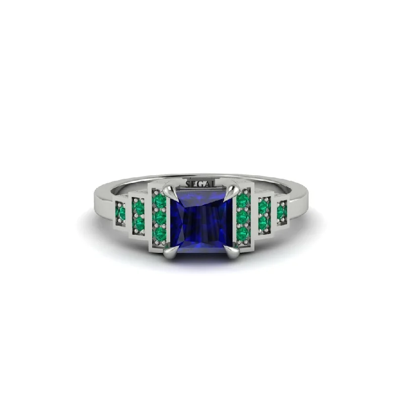 Sapphire Geometric Princess Cut Engagement Ring - Thea No. 30