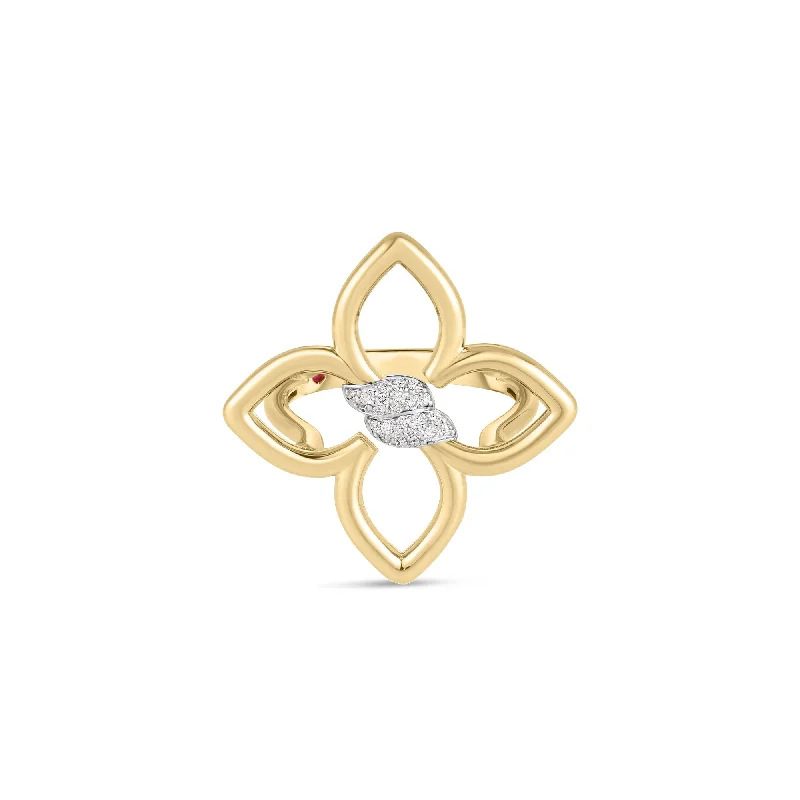 dainty rings for women -Diamond Small Cialoma Flower Ring