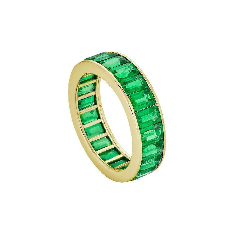 zodiac sign rings for women -Tsavorite Garnet Eternity Band