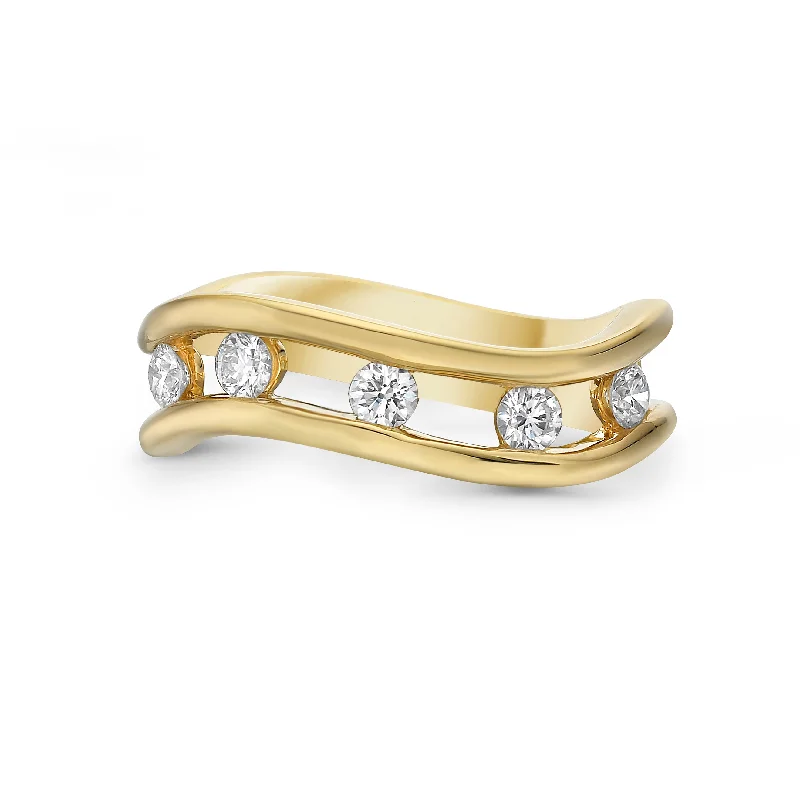 diamond eternity bands for women -Floating Diamond Ring