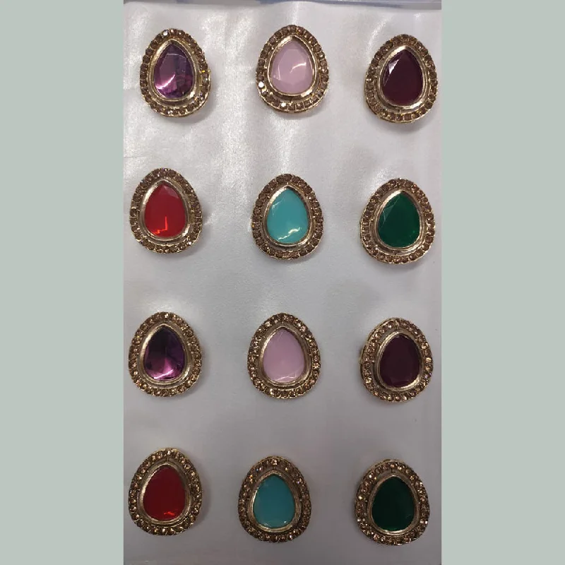 handcrafted gemstone rings for women -Khushboo Jewellers Gold Plated Crystal Stone And Austrian Rings