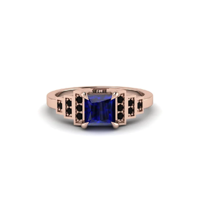 Sapphire Geometric Princess Cut Engagement Ring - Thea No. 44