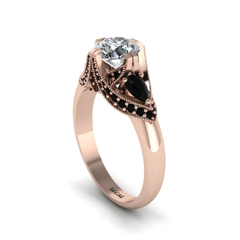 Diamond Vintage Round Cut Engagement Ring - Kali No. 32