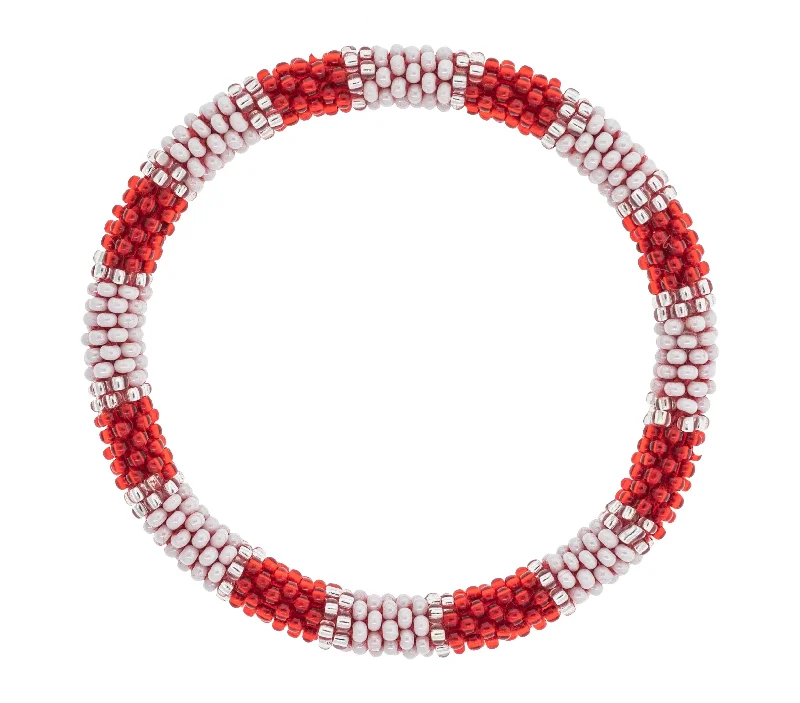 luxury bangle bracelets for women -Game Day Roll-On® Bracelet <br> Red & White