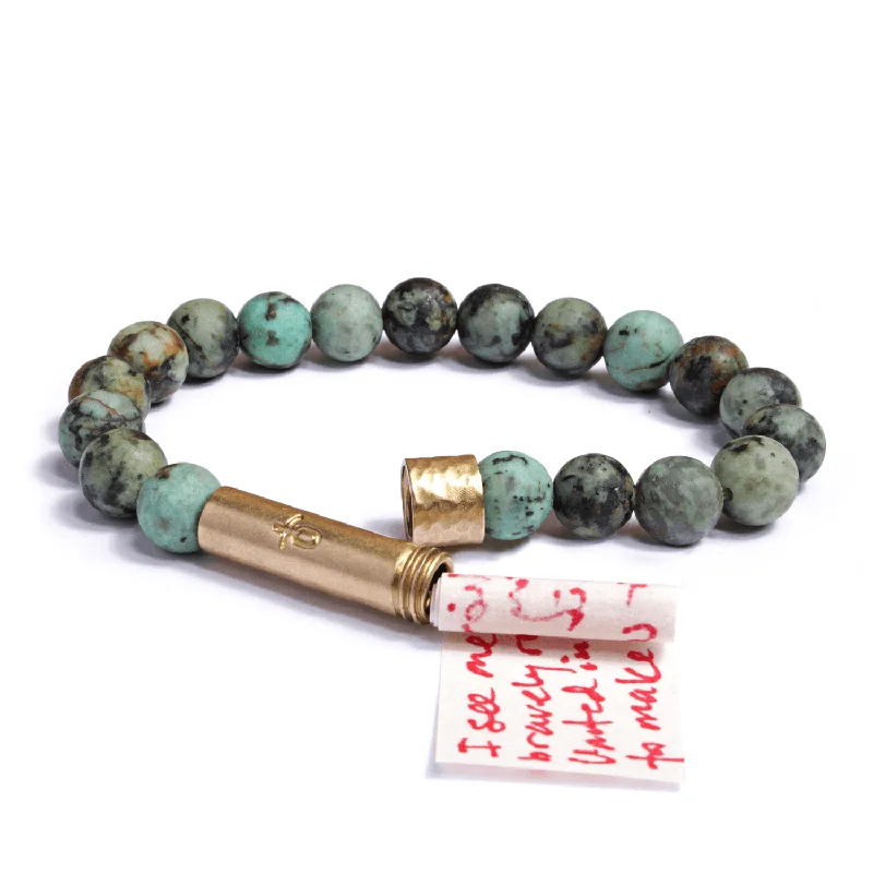 moon phase bracelets for women -Matte African Turquoise Intention Bracelet