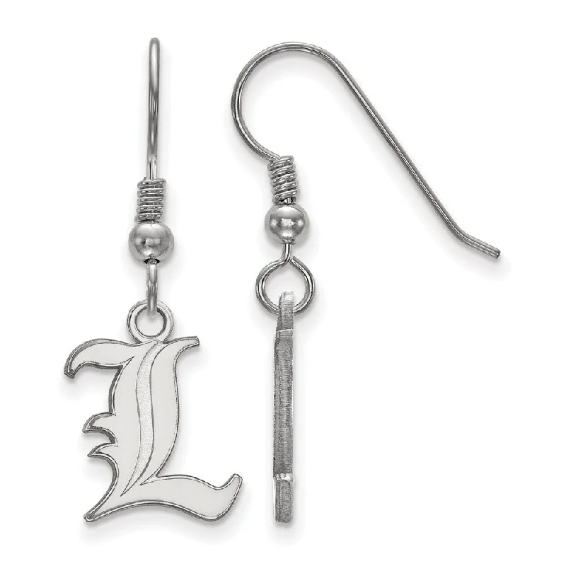 modern pearl earrings for women -Sterling Silver University of Louisville Small 'L' Dangle Earrings