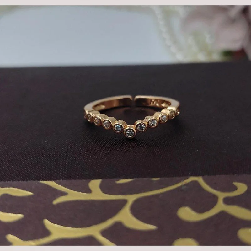 asymmetrical rings for women -Aamrapali Gold Plated Austrian Diamond Ring