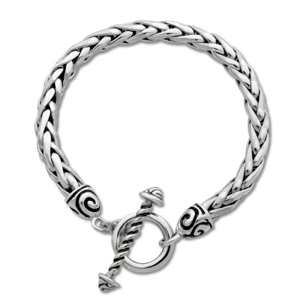 beaded charm bracelets for women -Classic Swirl Toggle Bracelet