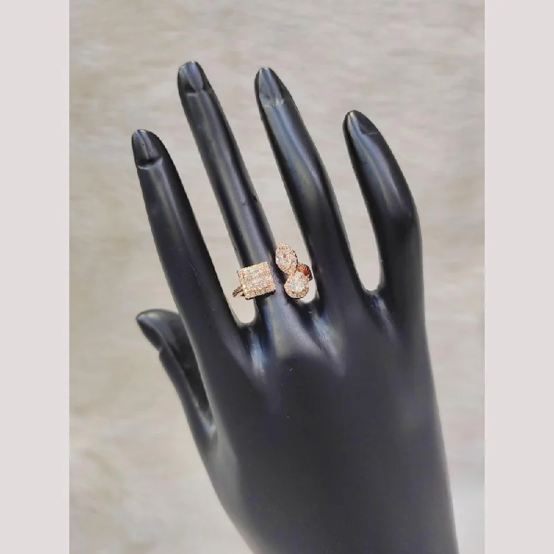 antique rings for women -Aamrapali Rose Gold Plated Austrian Stone Ring