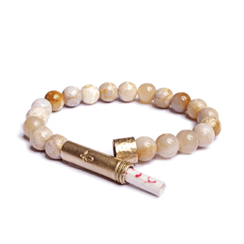 anniversary bracelets for women -Polished Coral Jade Intention Bracelet