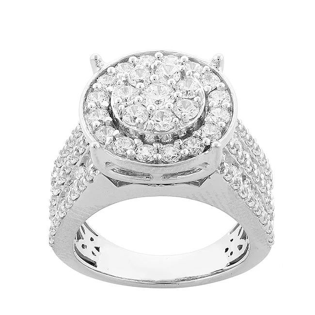 Red Hot Deal  3 CTW Diamond Engagement Ring in 10KT White Gold