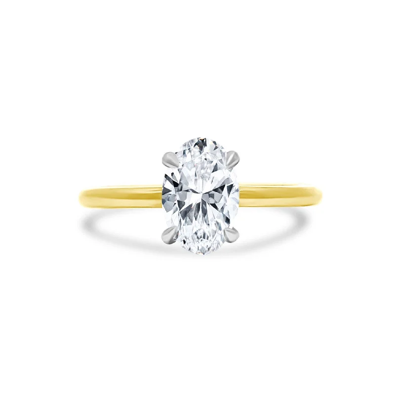 thick gold rings for women -1.21ct Oval Mined Diamond Solitaire