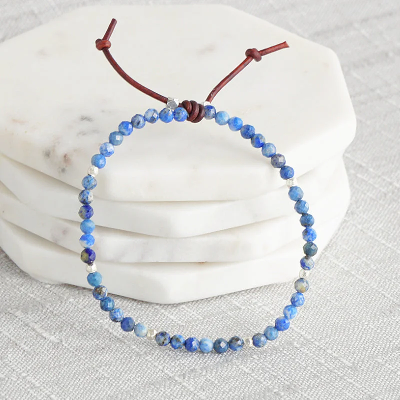 classic eternity bracelets for women -Tiny Mantras Bracelet - Lapis Lazuli | Daily Intention Bracelet