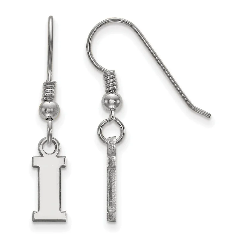 infinity loop earrings for women -Sterling Silver University of Iowa XS (Tiny) Dangle Earrings