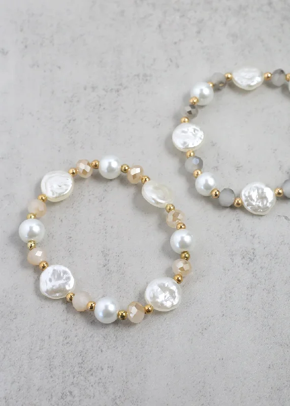 simple chain bracelets for women -Pearl Bead Bracelet