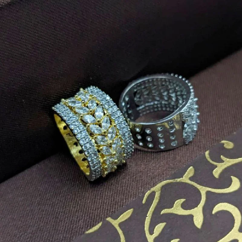 birth year rings for women -Aamrapali Gold And Silver Plated Austrian Stone Ring