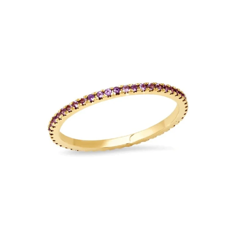 aesthetic rings for women -Amethyst Eternity Band