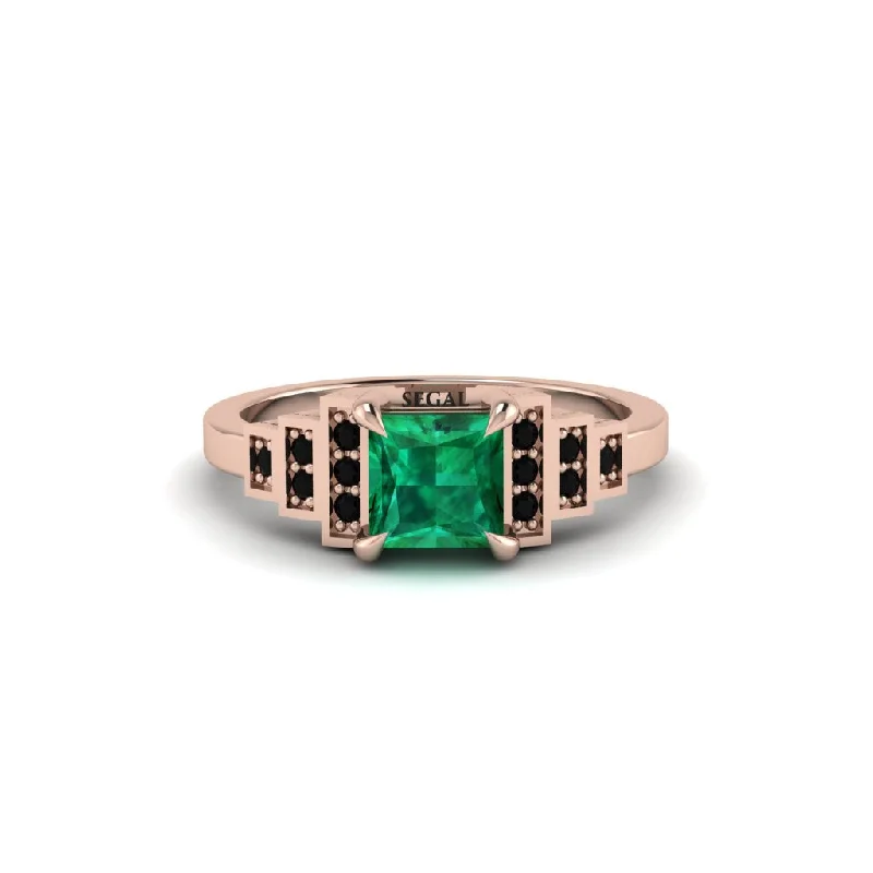 Emerald Geometric Princess Cut Engagement Ring - Thea No. 35