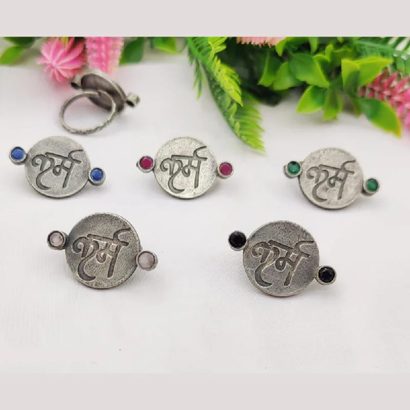 vintage-inspired rings for women -Fancyla Oxidised Plated  Rings