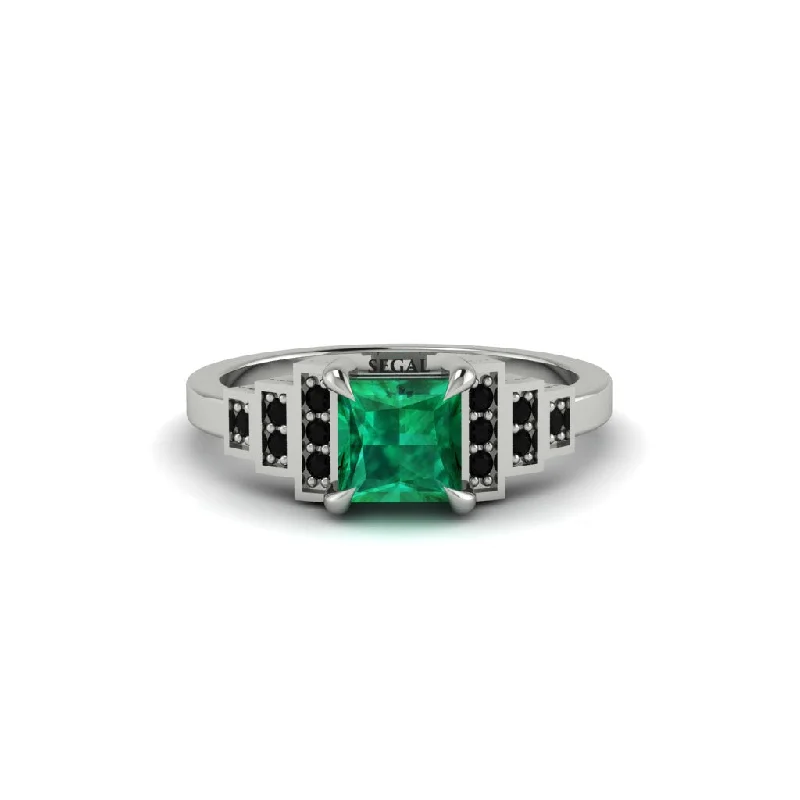 Emerald Geometric Princess Cut Engagement Ring - Thea No. 36