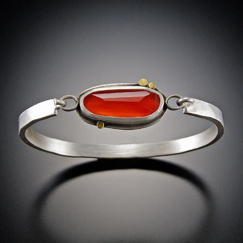 elegant bracelets for women -Carnelian Tension Cuff Bracelet