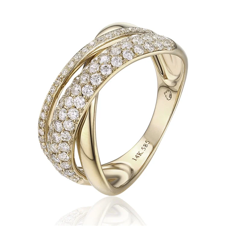 solitaire rings for women -Luvente 14k Diamond Multi Band Fashion Ring R01206