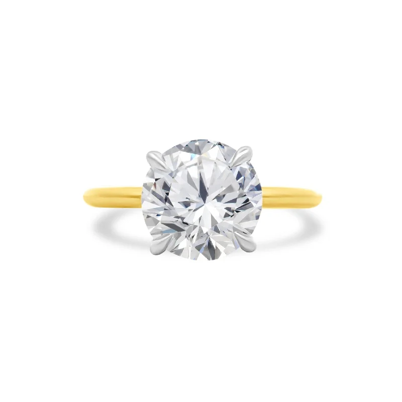 signet rings for women -3.10ct Round Diamond Solitaire