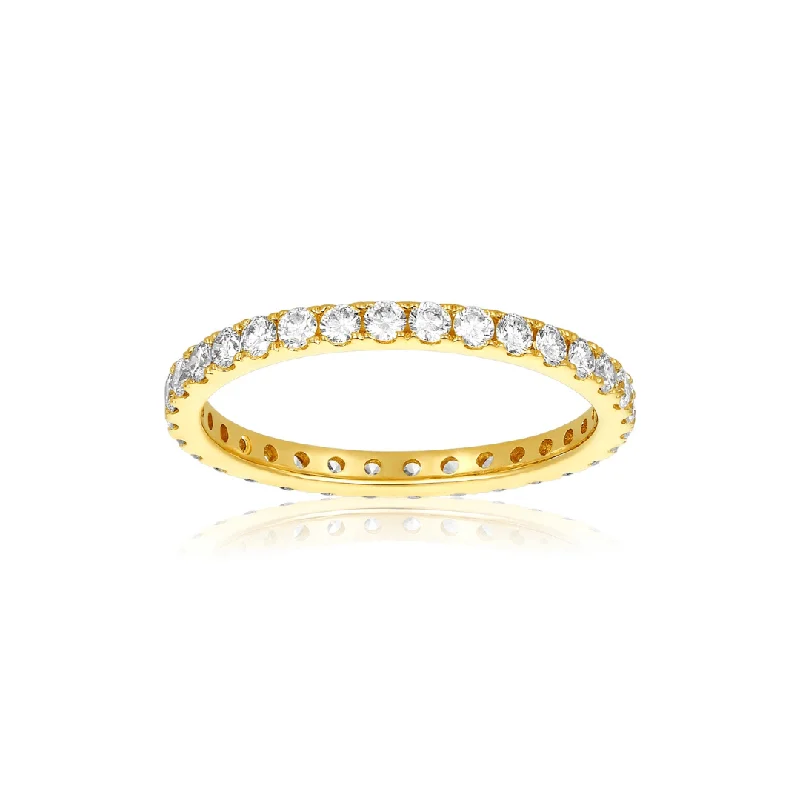 textured rings for women -4 Prong Diamond Eternity Band