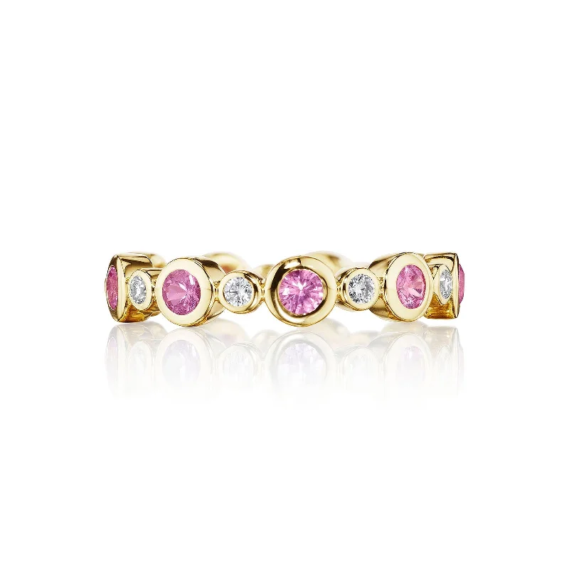 gothic rings for women -Pink Sapphire & Diamond Aura Ring