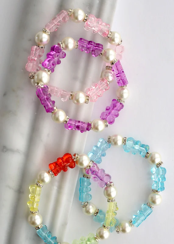 rope chain bracelets for women -Gummy Bear & Pearl Bracelet