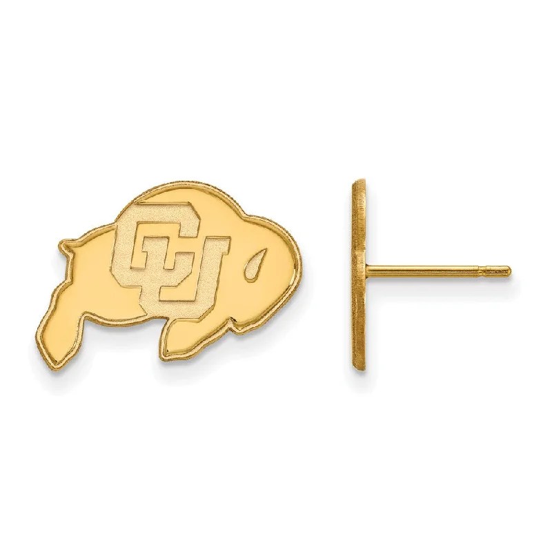 dainty earrings for women -14k Yellow Gold University of Colorado Small Post Earrings