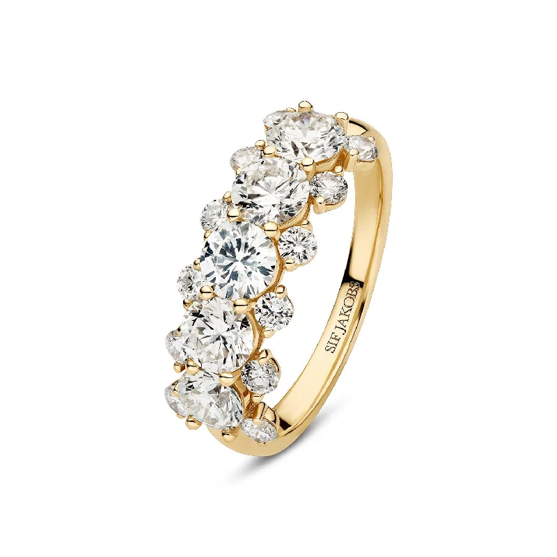 wedding band rings for women -Ring Fior Grande - with lab-grown diamonds