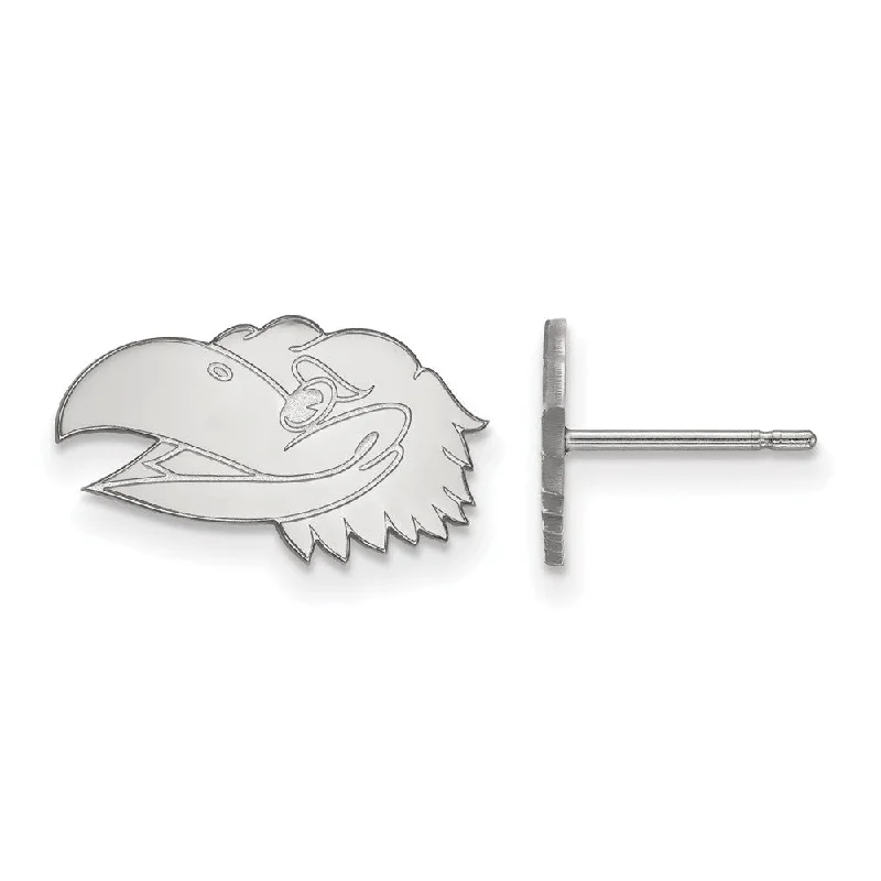 hoop earrings for women -Sterling Silver University of Kansas XS Mascot Head Post Earrings