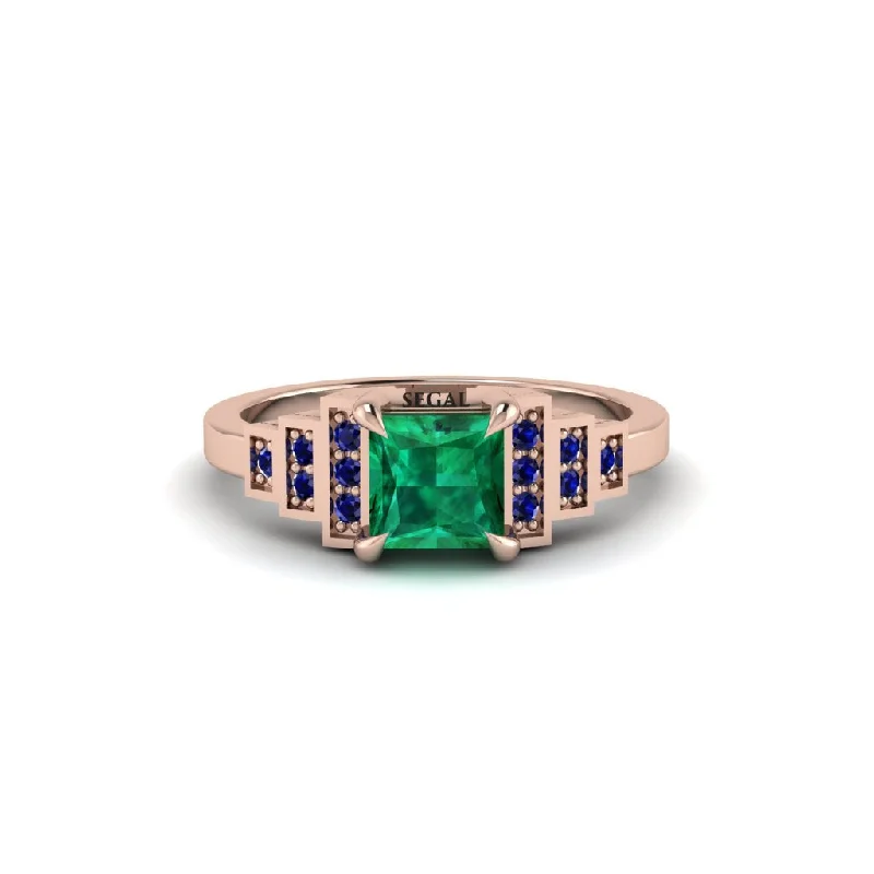 Emerald Geometric Princess Cut Engagement Ring - Thea No. 65