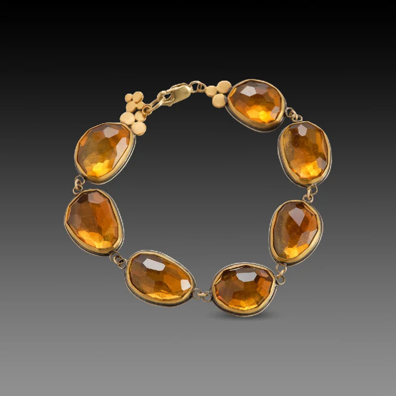 cubic zirconia tennis bracelets -Citrine Link Bracelet