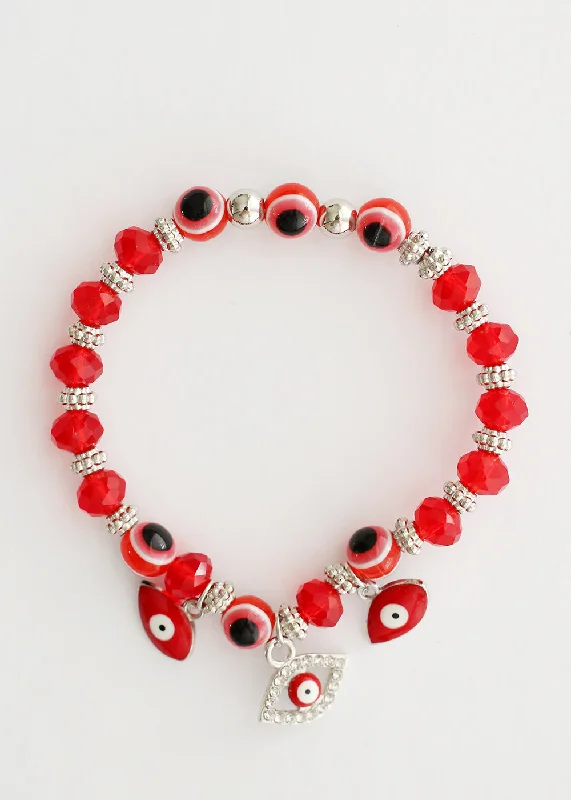 diamond bracelets for women -Red Evil Eye Bracelet