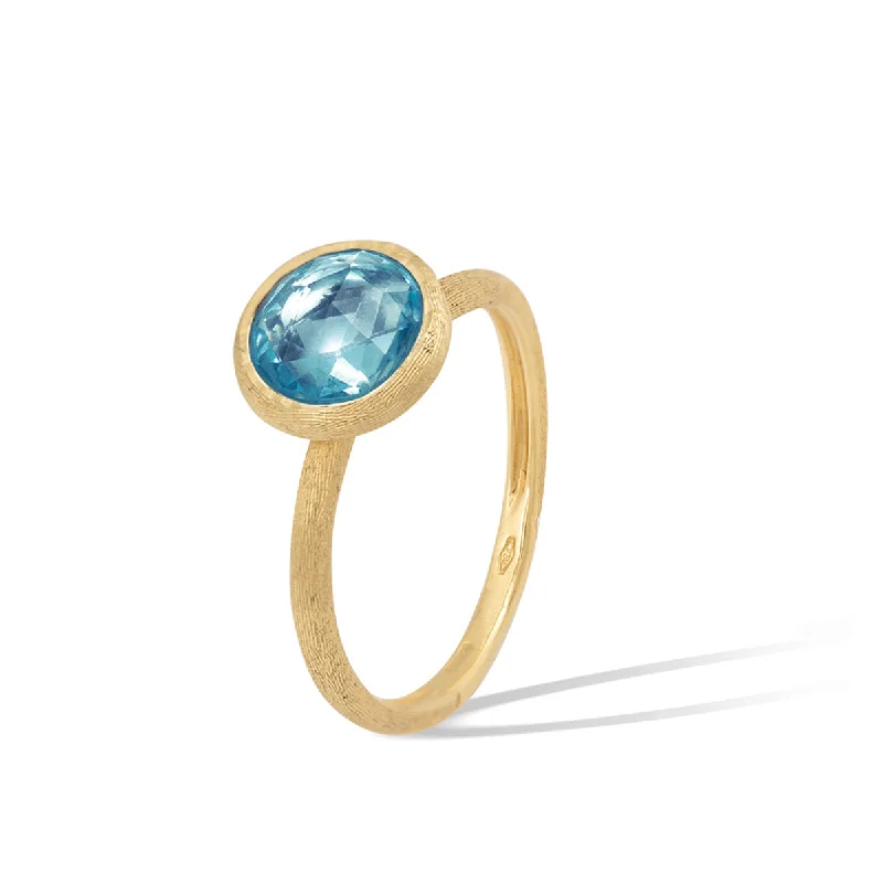 sun and moon rings for women -Jaipur Color Blue Topaz Ring