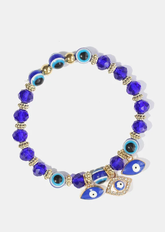 modern bracelets for women -Blue Evil Eye Bracelet