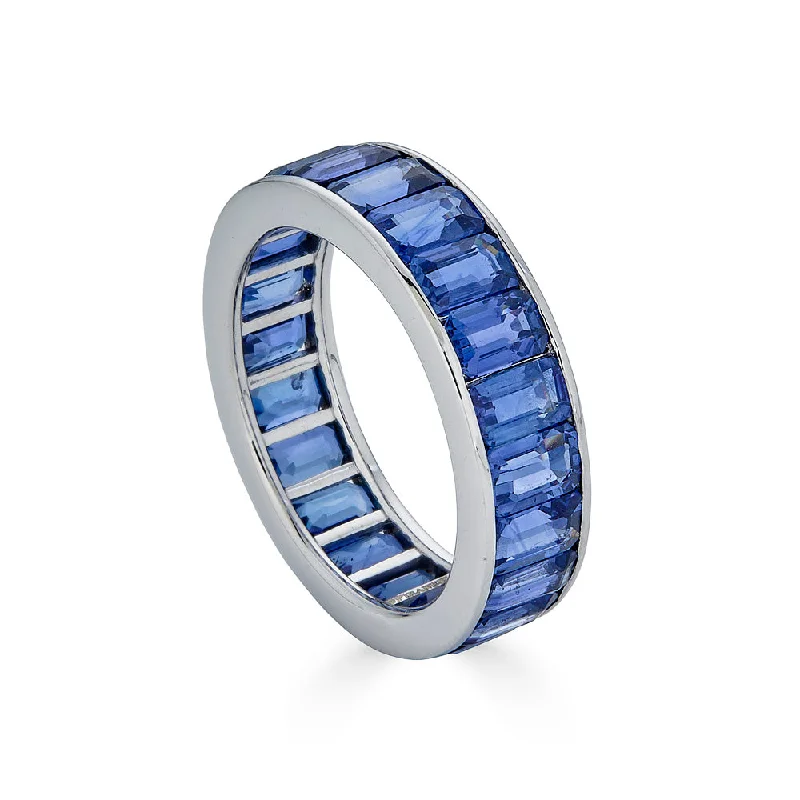 best luxury rings for women -Blue Sapphire Eternity Band